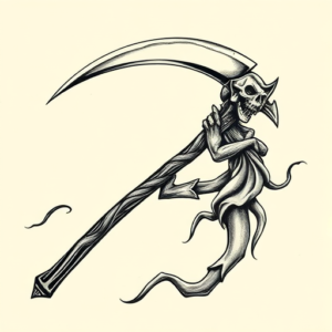 Neo-Traditional Scythe Tattoo