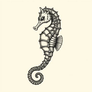 Neo-Traditional Seahorse Tattoo