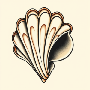 Neo-Traditional Seashell Tattoo