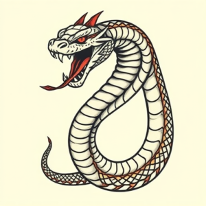 Neo-Traditional Serpent Tattoo