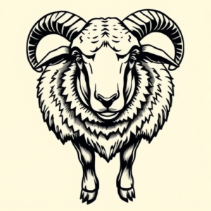 Neo-Traditional Sheep Tattoo