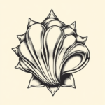 Neo-Traditional Shell Tattoo