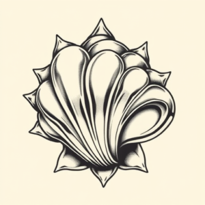 Neo-Traditional Shell Tattoo
