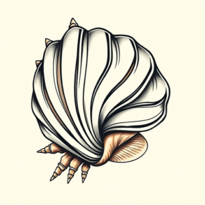 Neo-Traditional Shell Tattoo