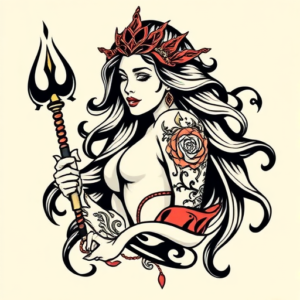 Neo-Traditional Siren Tattoo