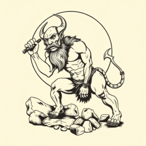 Neo-Traditional Sisyphus Tattoo