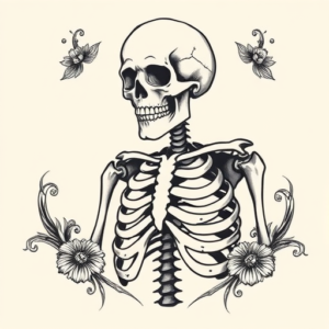 Neo-Traditional Skeleton Tattoo