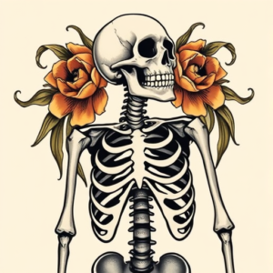 Neo-Traditional Skeleton Tattoo