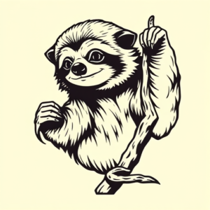Neo-Traditional Sloth Tattoo