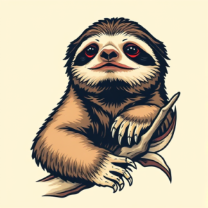Neo-Traditional Sloth Tattoo