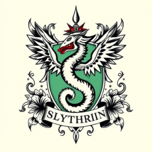 Neo-Traditional Slytherin Tattoo