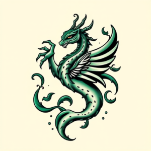 Neo-Traditional Slytherin Tattoo