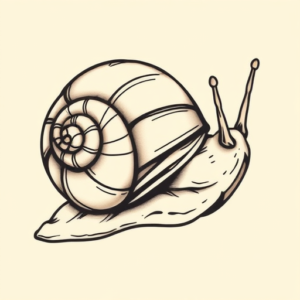 Neo-Traditional Snail Tattoo