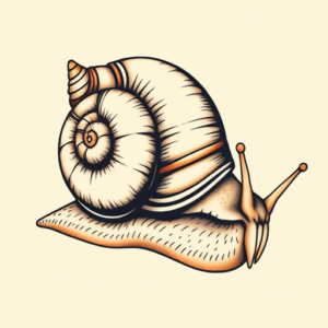 Neo-Traditional Snail Tattoo