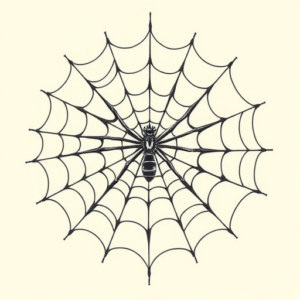 Neo-Traditional Spiderweb Tattoo