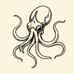 Neo-Traditional Squid Tattoo