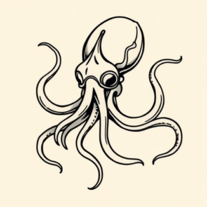 Neo-Traditional Squid Tattoo