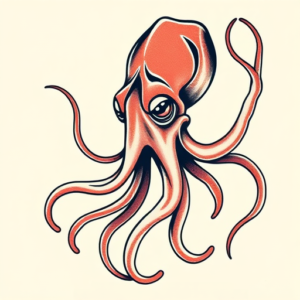 Neo-Traditional Squid Tattoo