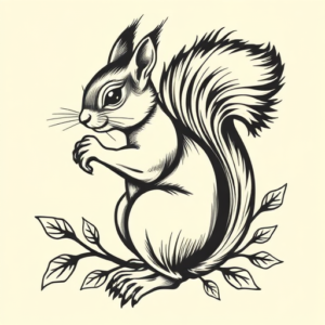 Neo-Traditional Squirrel Tattoo