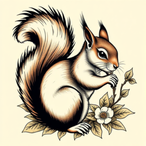 Neo-Traditional Squirrel Tattoo
