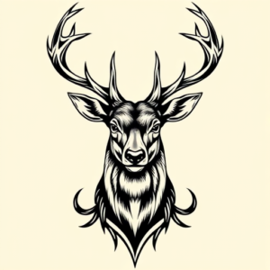 Neo-Traditional Stag Tattoo