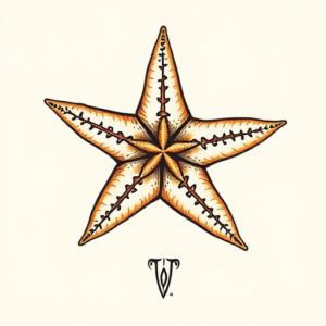 Neo-Traditional Starfish Tattoo