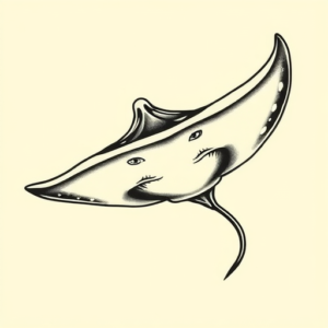 Neo-Traditional Stingray Tattoo