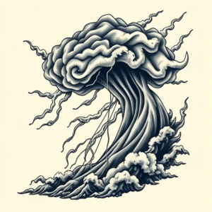 Neo-Traditional Storm Tattoo