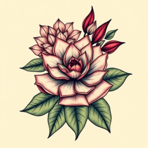 Neo-Traditional Succulent Tattoo