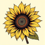 Neo-Traditional Sunflower Tattoo