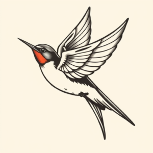 Neo-Traditional Swallow Tattoo