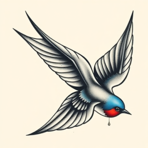 Neo-Traditional Swallow Tattoo