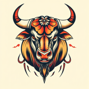 Neo-Traditional Taurus Tattoo