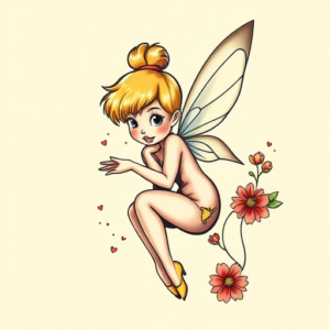Neo-Traditional Tinkerbell Tattoo