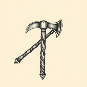 Neo-Traditional Tomahawk Tattoo