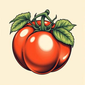 Neo-Traditional Tomato Tattoo