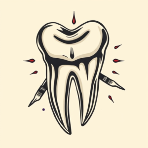 Neo-Traditional Tooth Tattoo