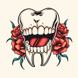 Neo-Traditional Tooth Tattoo