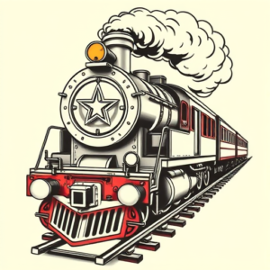 Neo-Traditional Train Tattoo