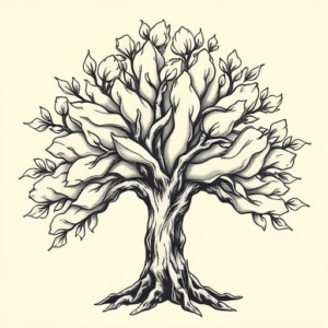 Neo-Traditional Tree Tattoo