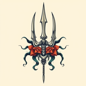 Neo-Traditional Trident Tattoo