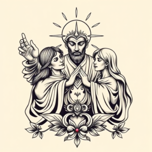 Neo-Traditional Trinity Tattoo