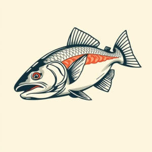 Neo-Traditional Trout Tattoo