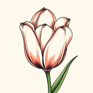 Neo-Traditional Tulip Tattoo