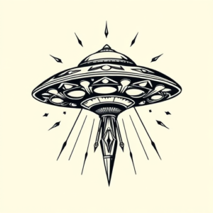 Neo-Traditional Ufo Tattoo