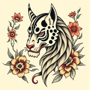 Neo-Traditional Unalome Tattoo