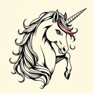 Neo-Traditional Unicorn Tattoo