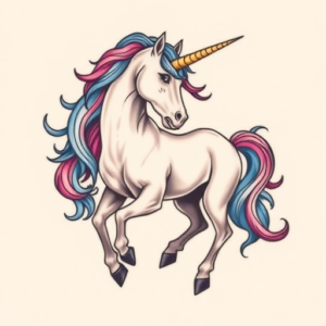 Neo-Traditional Unicorn Tattoo