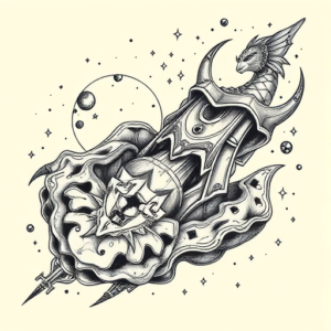 Neo-Traditional Universe Tattoo