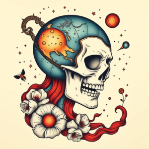 Neo-Traditional Universe Tattoo